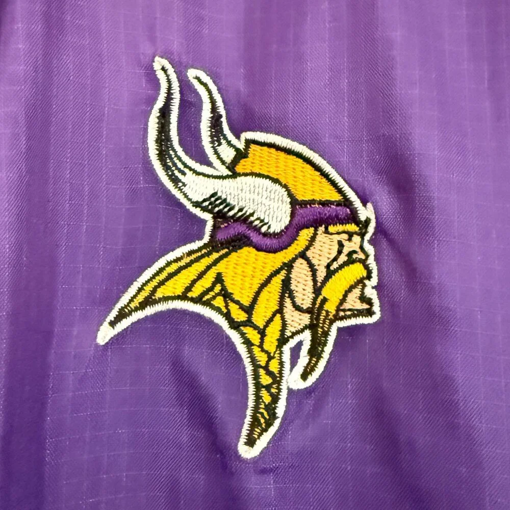 Vintage Minnesota Vikings NFL Team Jacket — Purple/Gold Full Zip — Men’s Medium - Picture 6 of 11